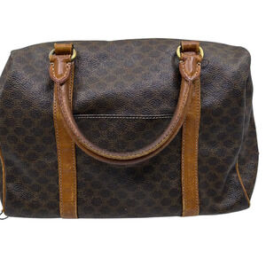 Celine Boston Bag Brown Macadam Canvas Boston Bag